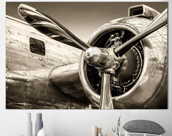 Propeller Turbine Canvas Wall Art Aircraft Engine Turbine Canvas Aircraft Turbine Multi Panel Print Aircraft Engine Wall Hanging Decor