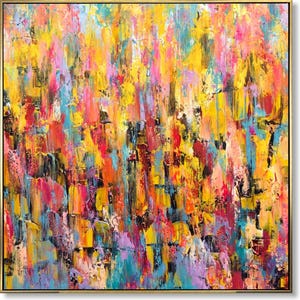 Large Colorful Abstract Painting Original Textured abstraction Canvas Wall Art Vibrant Home Decor Handmade Acrylic Expressionist Art
