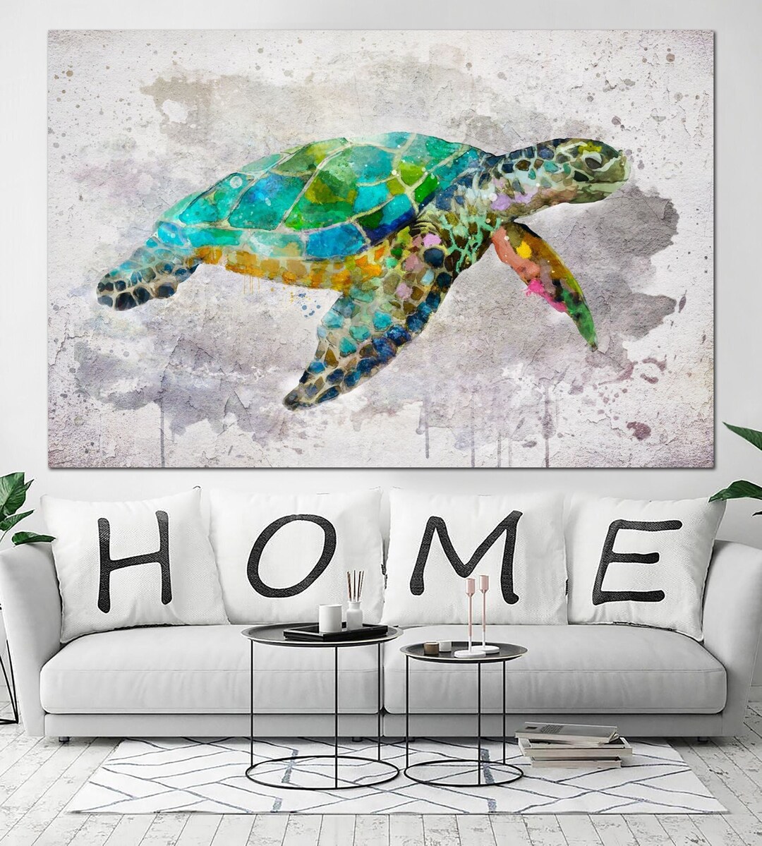 Original Sea Turtle Wall Print Abstract Animal Wall Decor Creative ...