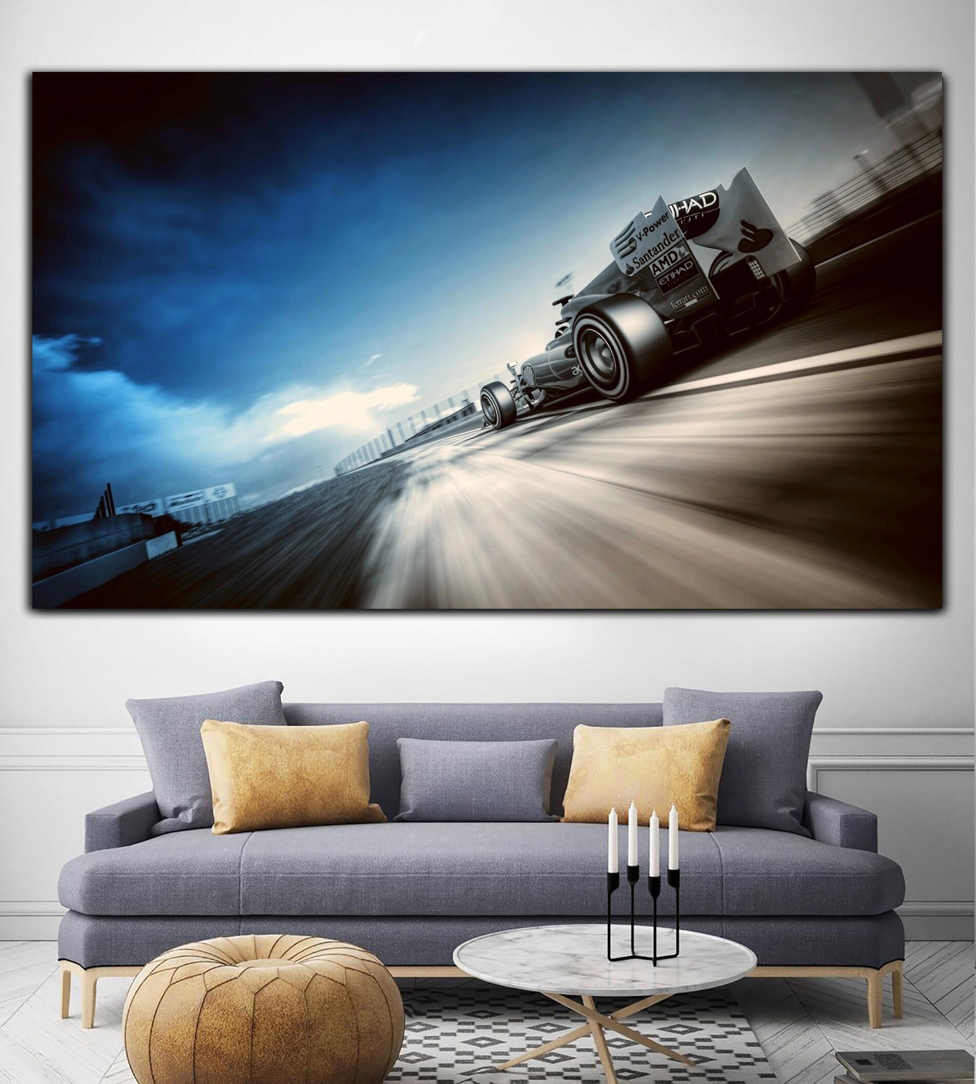 Racing Print Canvas Racing Poster Modern Car Print Modern Car Etsy