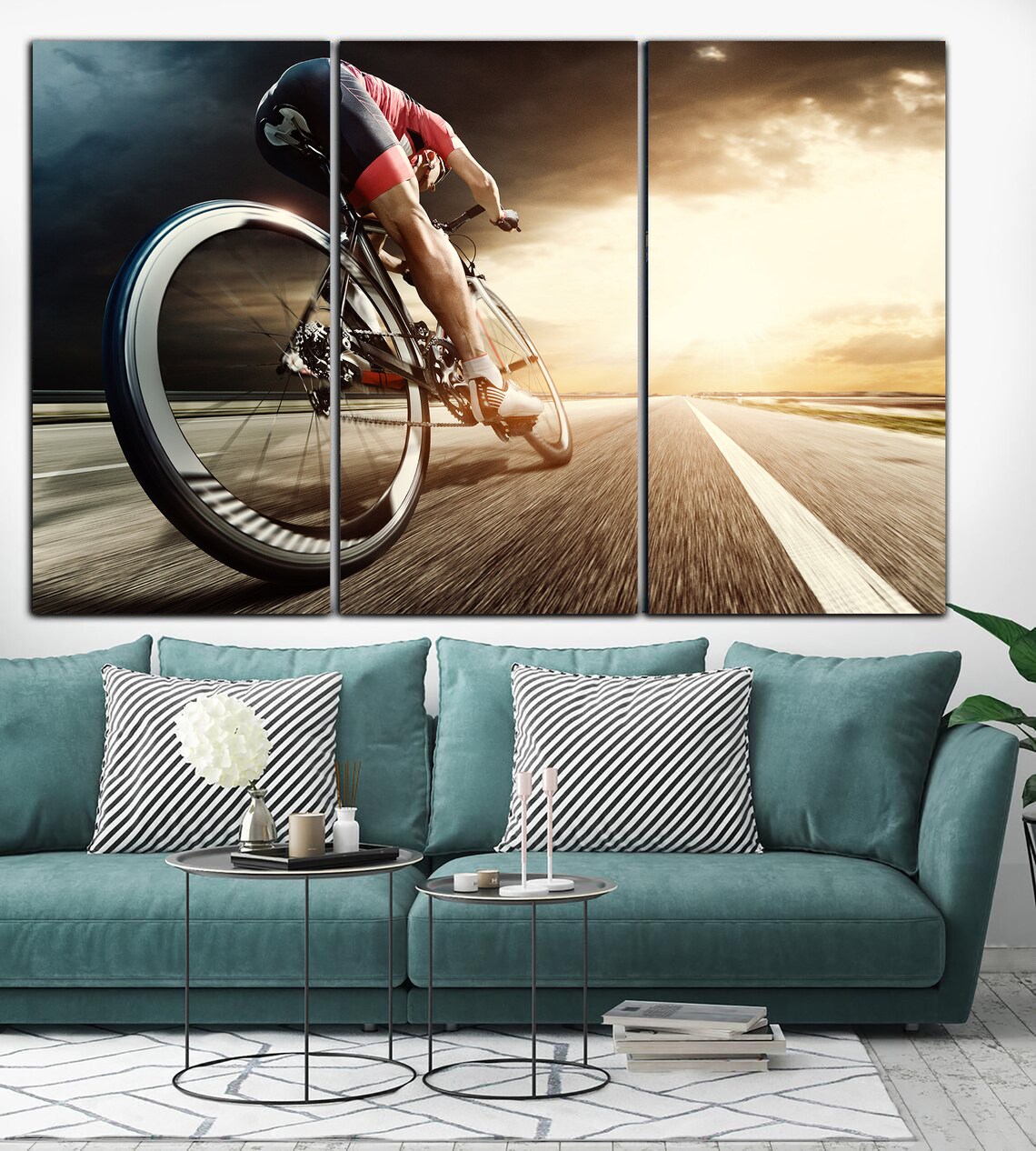 cycling canvas wall art