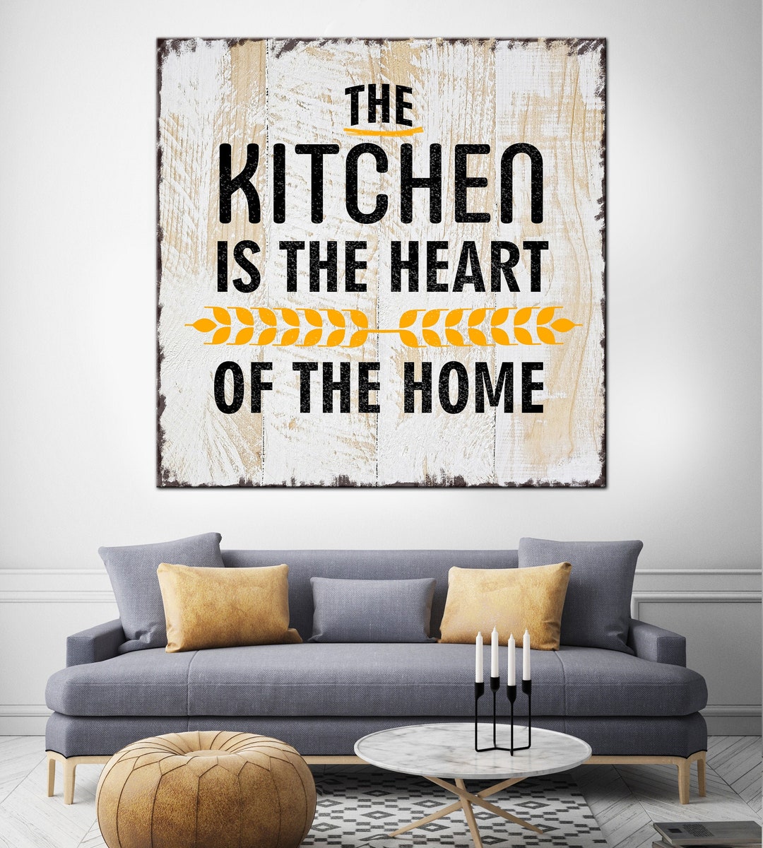 The Kitchen is the Heart of the Home Sign Wall Art Creative Kitchen ...