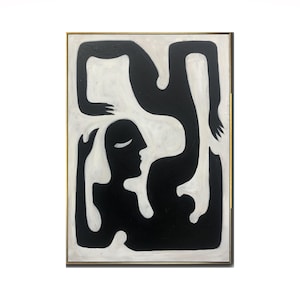 Minimalist Black and White Minimalist Silhouette Painting