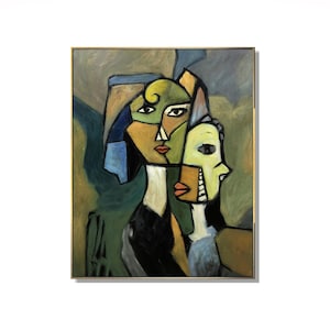 Abstract Cubist Portrait Faces Wall Art