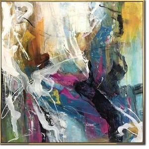 Modern Colorful Painting Large Abstract Wall Art Acrylic Canvas Vibrant Brushstrokes Contemporary Expressionist Art Office or Home Decor