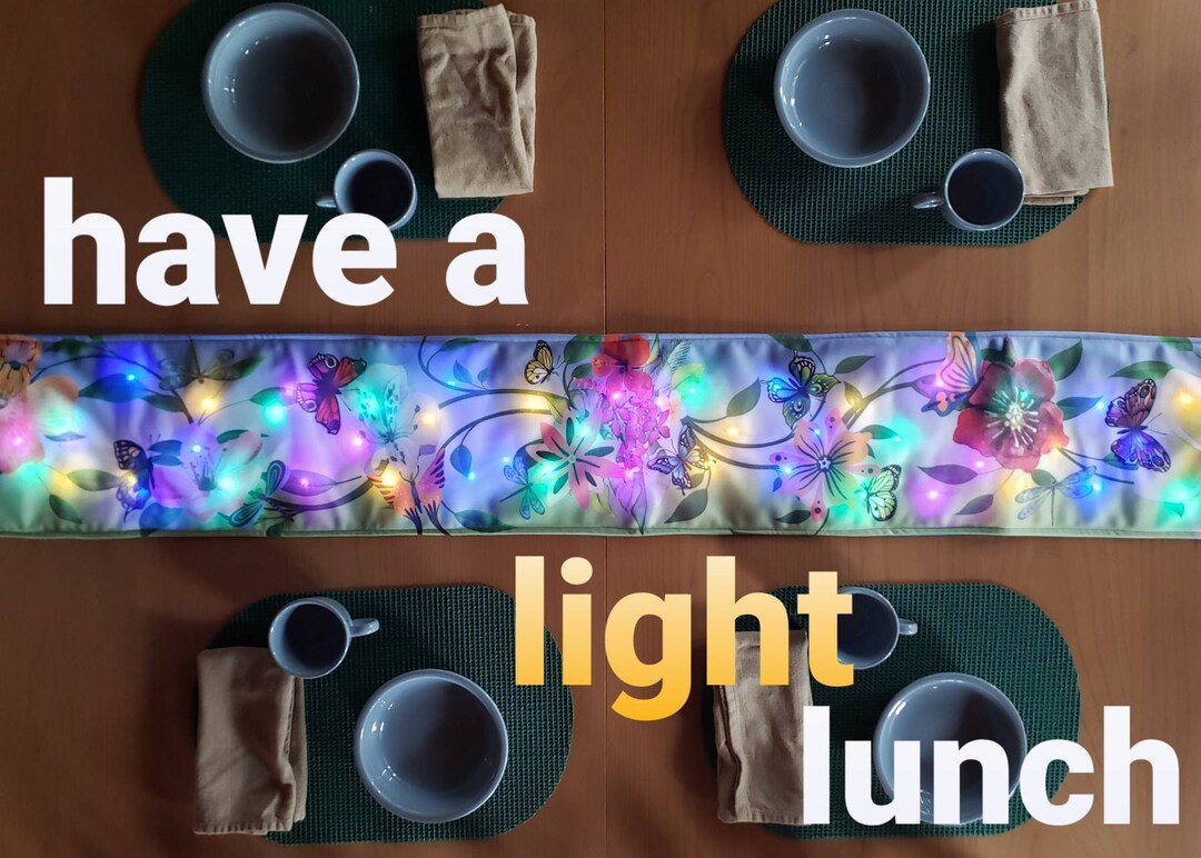 Garden Party Rechargeable LED Light up Table Runner Etsy