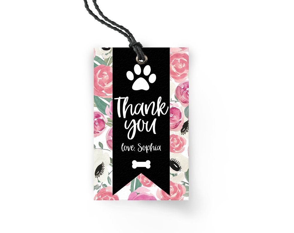 Dog Thank You Tag Puppy Thank You Tag Dog Party Puppy - Etsy