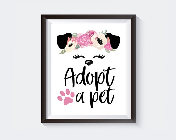 Adopt a Pet Puppy Adoption Sign Dog Party Puppy Party Dog - Etsy