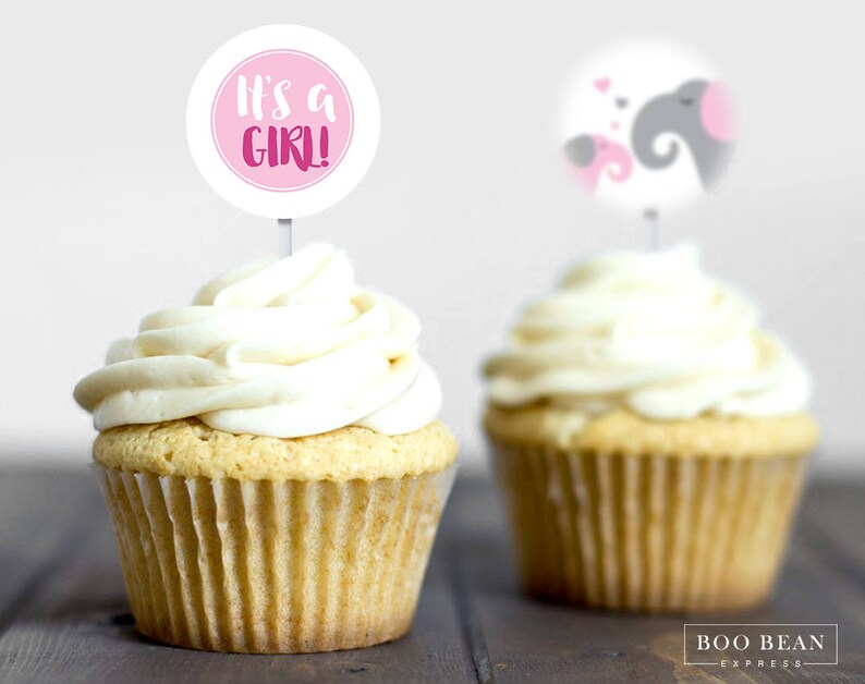 Girls Little Peanut Baby Shower Cupcake Toppers Editable Etsy Girls Little Peanut Baby Shower Cupcake Toppers Editable Etsy