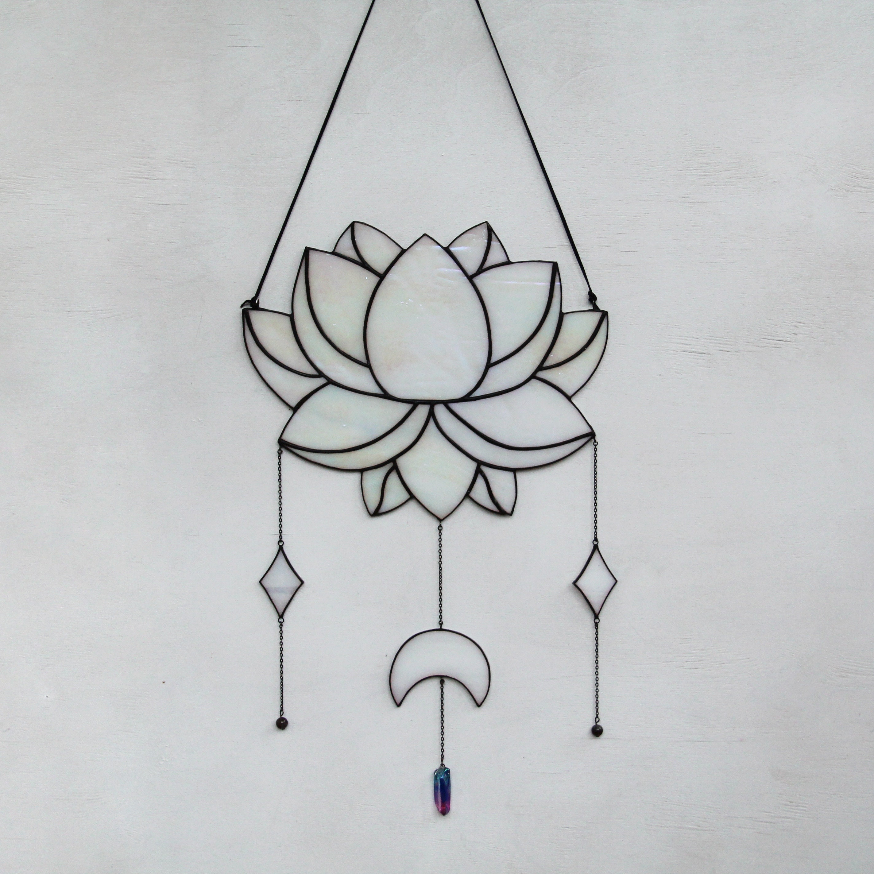 Lotus Wall Decor / Lotus Flower Wall Hanging With Crescent Etsy