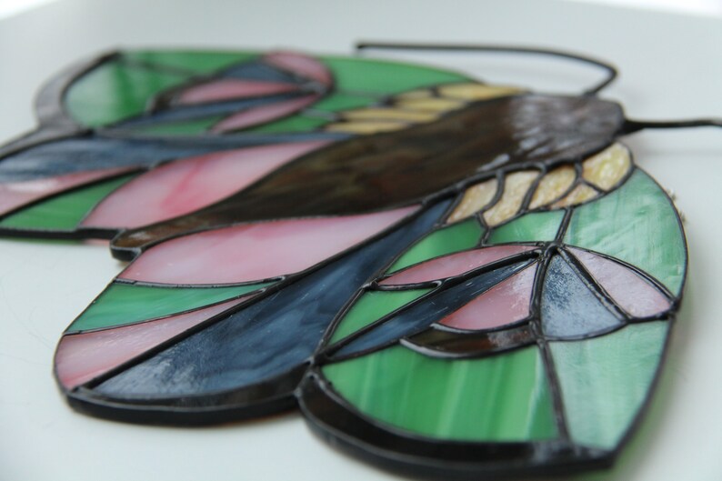 Stained glass moth suncatcher butterfly sun catcher moth art Etsy
