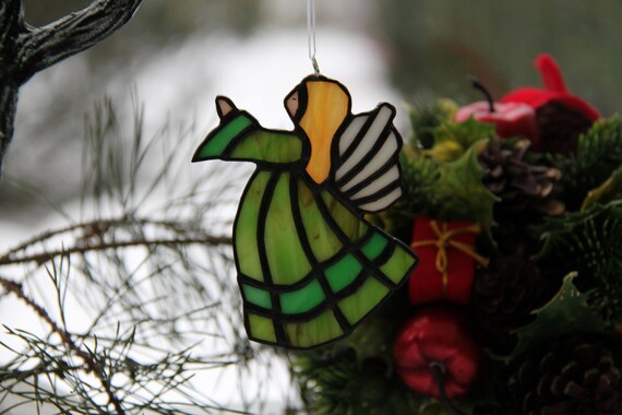 Stained Glass Angel Suncatcher Christmas Angel Gift For Etsy