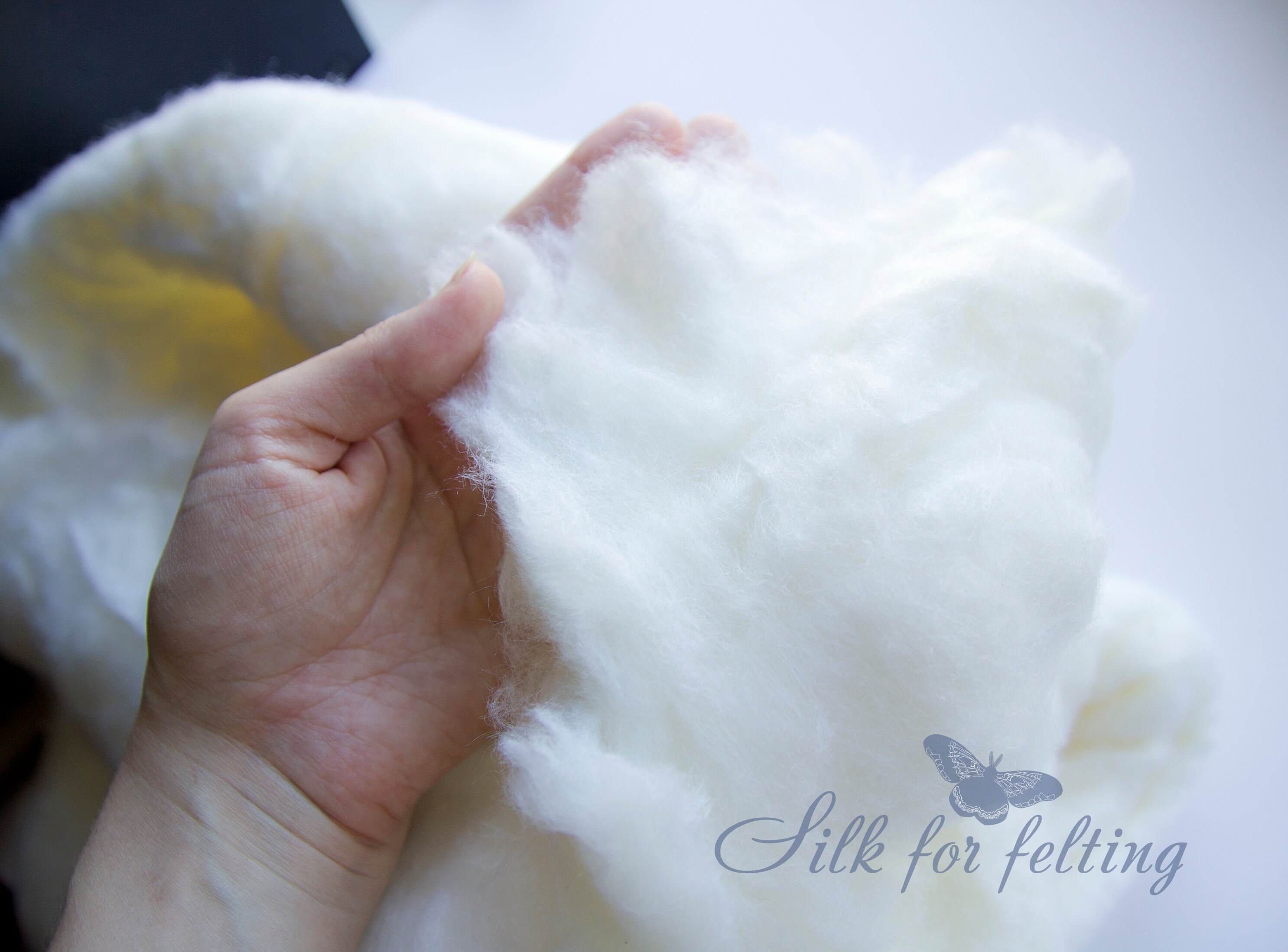 80 gr TUSSAH Silk Fluff. Silk batting. Cloud layer. Fibrous Etsy