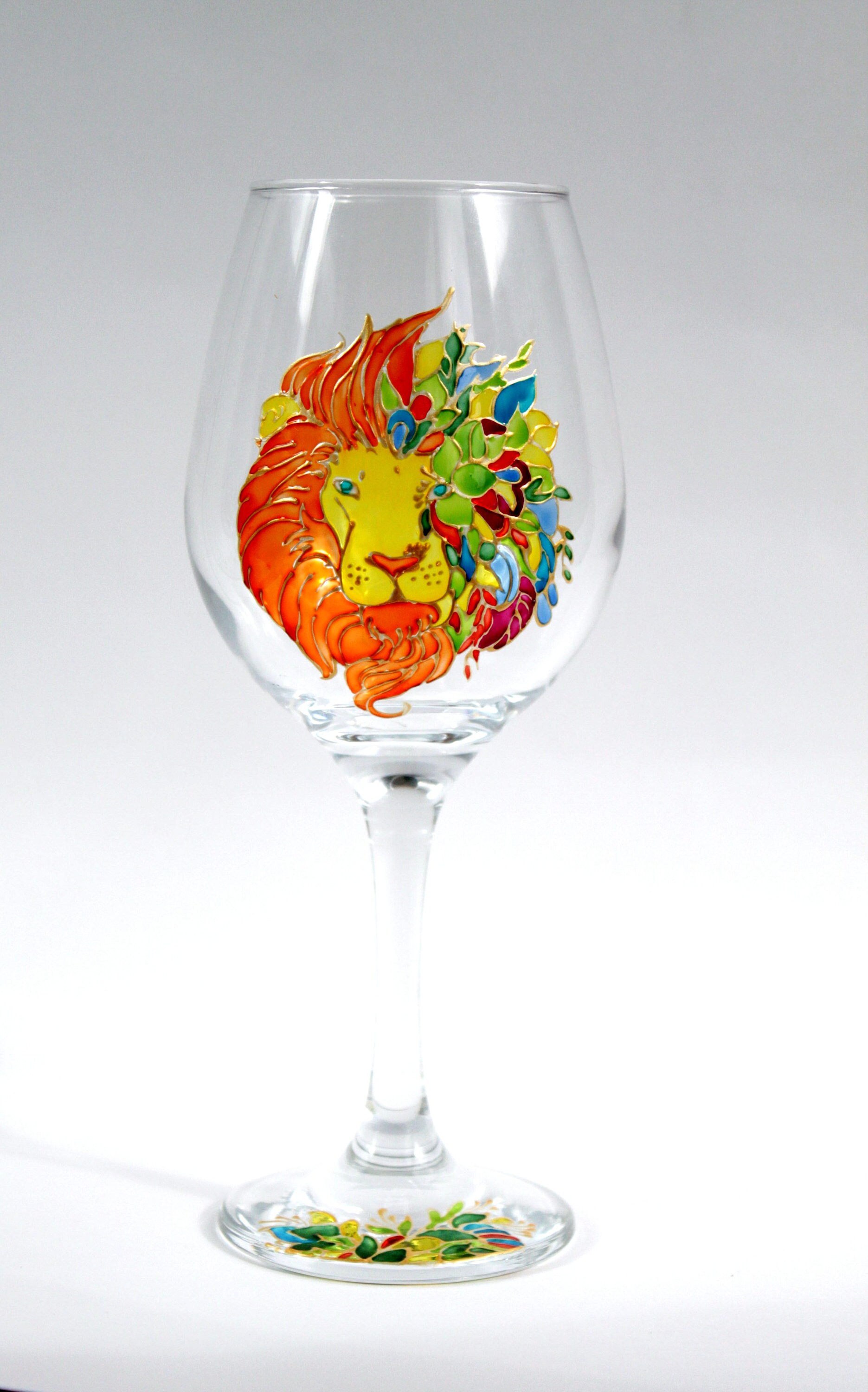 Wine glass with lion.Lion King Stemless Wine Glass Etsy