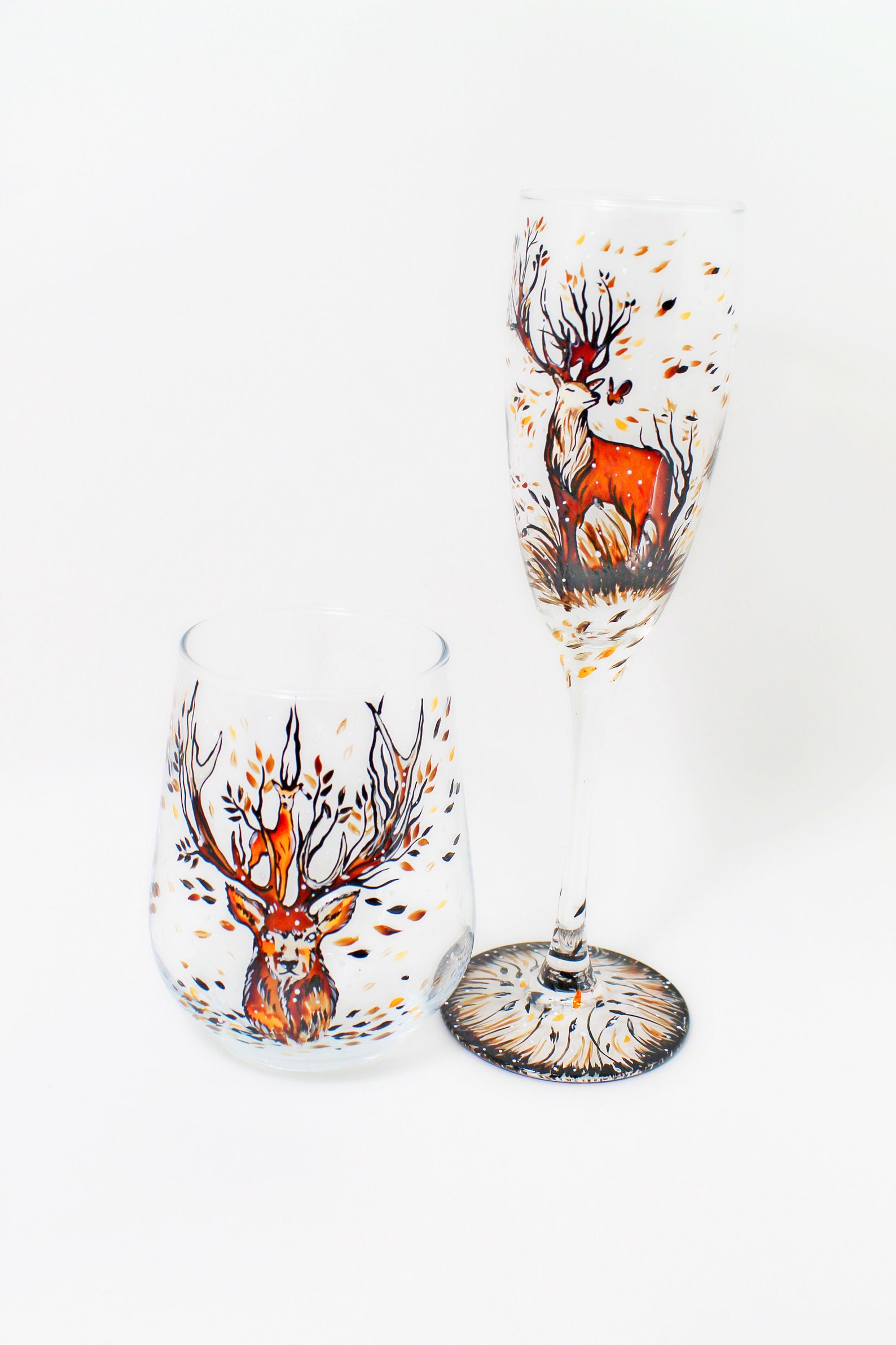 Decanter Set Hunting & Wildlife Series Deer Decorative Deer Etsy