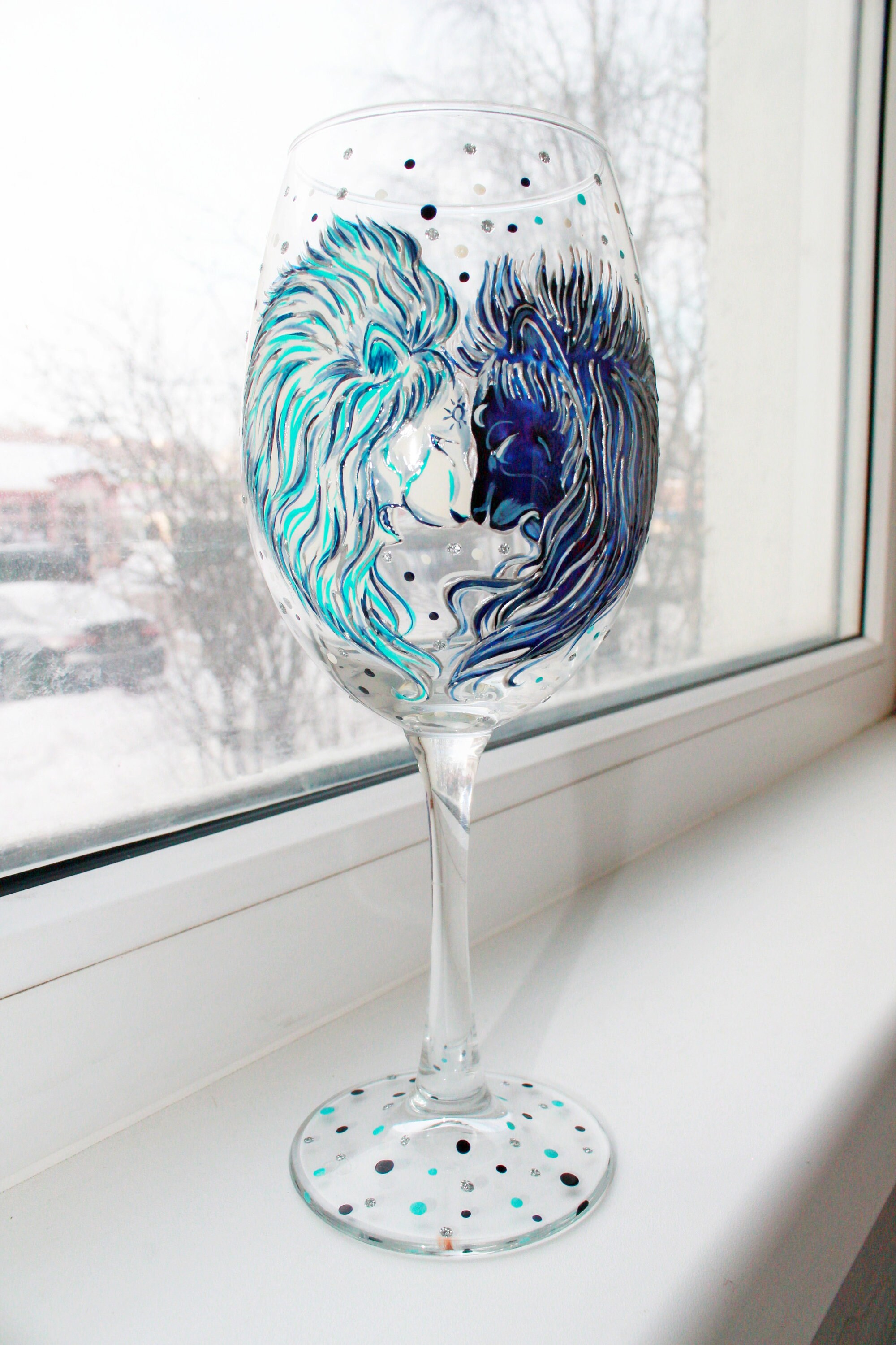 Lion King Stemless Wine Glass Personalized Hand Painted Etsy