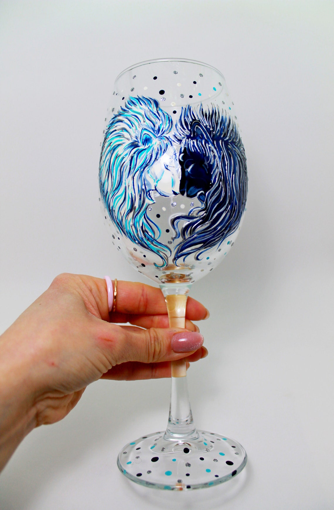 Lion King Stemless Wine Glass Personalized Hand Painted Etsy