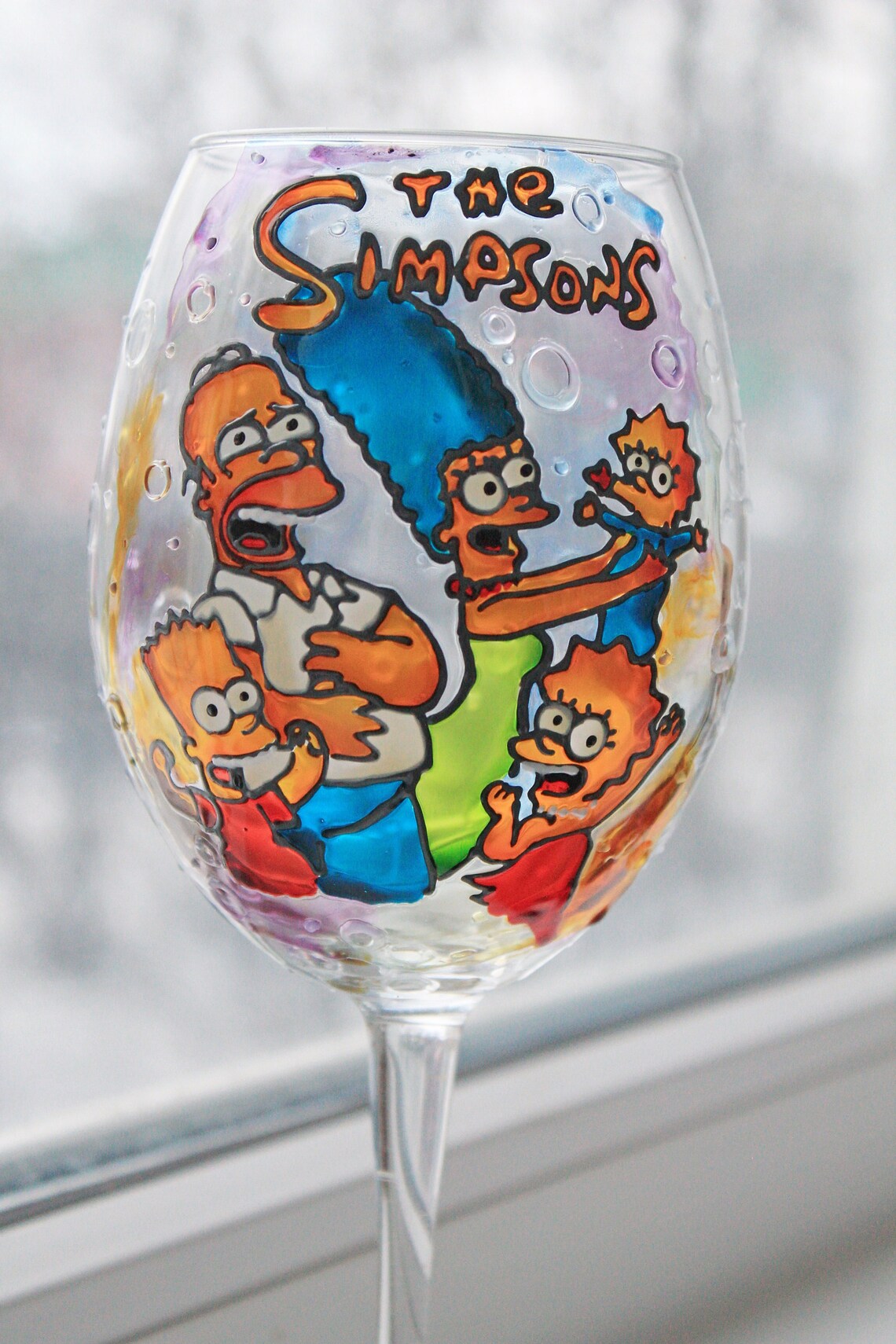Wine glass Customize Simpson Family personalised simpsons The Etsy