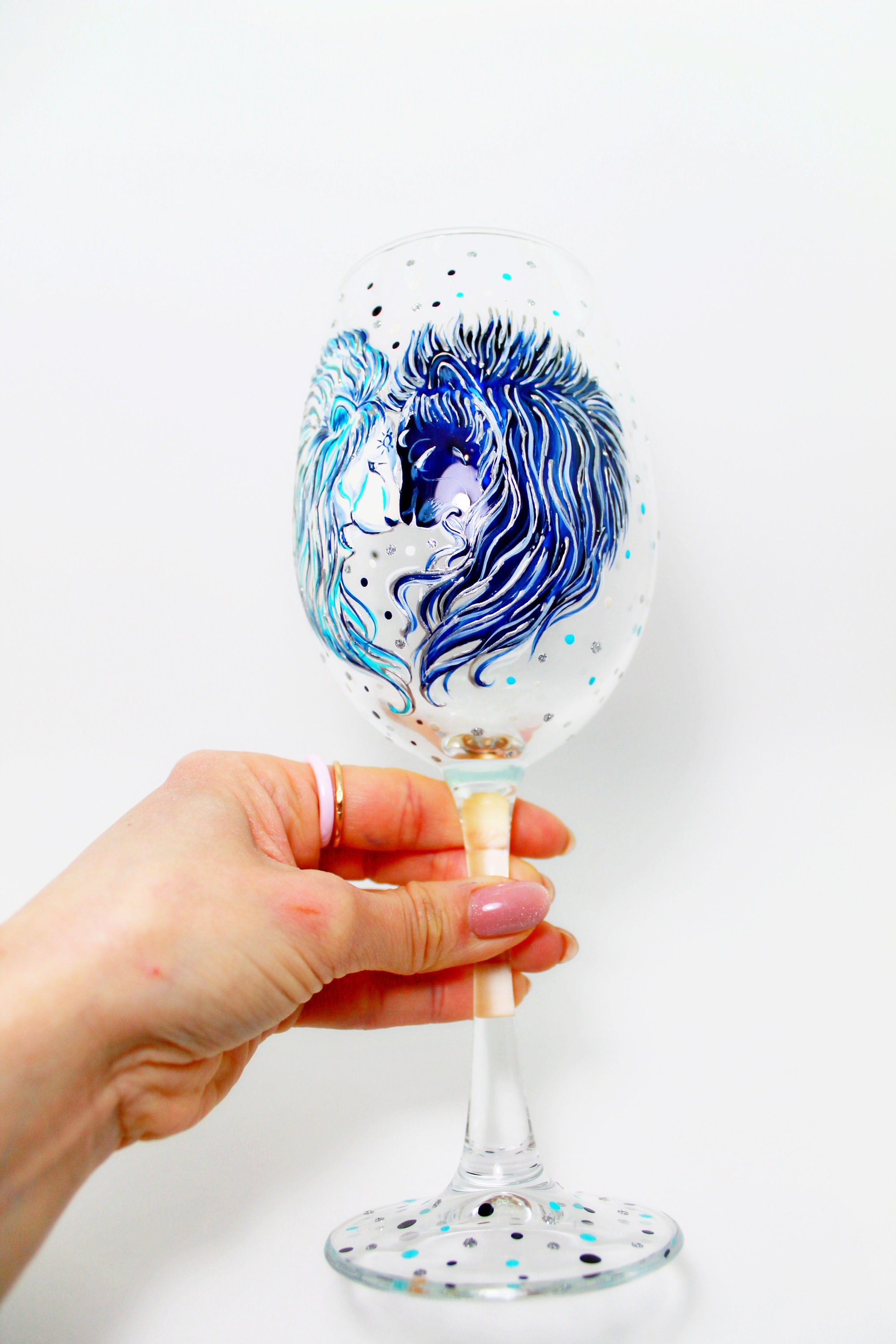 Lion King Stemless Wine Glass Personalized Hand Painted Etsy