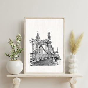 Ilustración del puente de Hammersmith (impresión A4)
