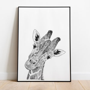 Giraffe drawing A3, Gerald