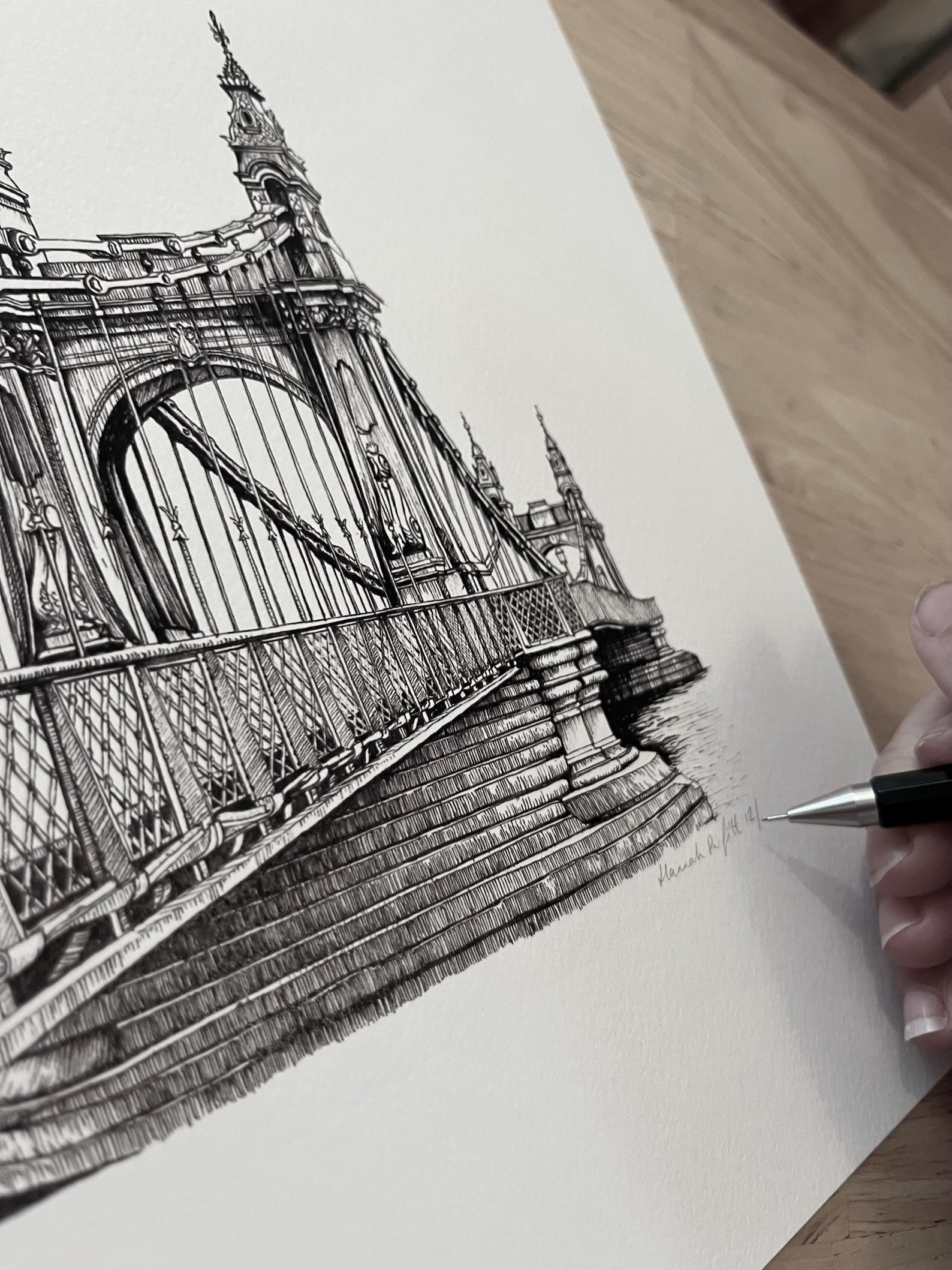 Hammersmith Bridge Illustration Print A4 - Etsy