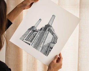 Battersea Power Station Drawing A4