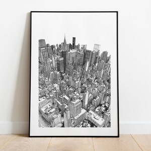 New York Drawing , View from the Empire State Building