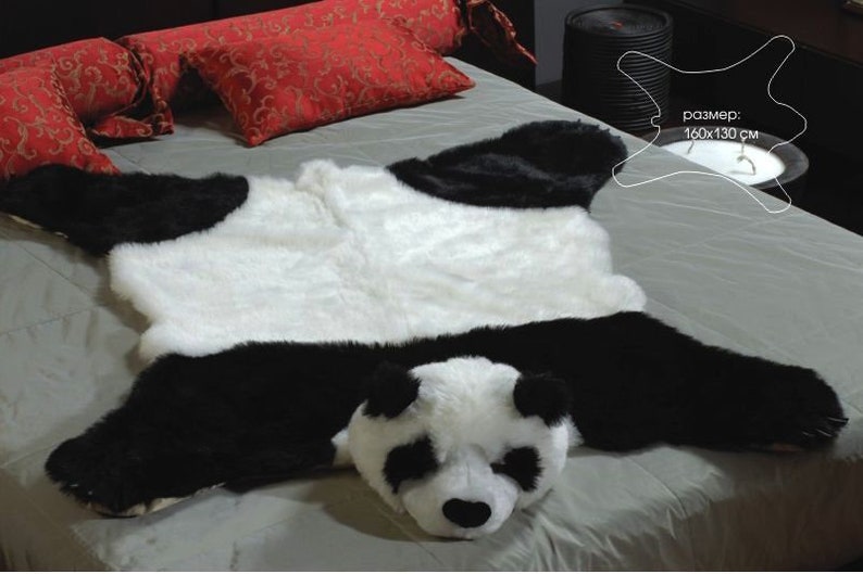 Fake Faux Fur Man Made Panda Bear Skin Bearskin Plush White Image 0