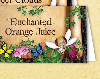 Printable Fairy Food Tent, Printable Fairy Food Labels, Customized Food Tent, Editable Fairy Food Tent, Customized Food Labels, Fairy Party