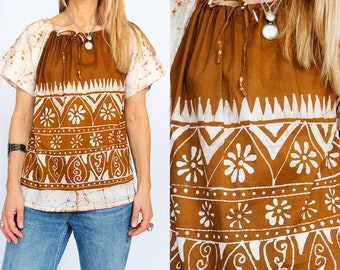 Vintage Tie Dye Seventies Batik katoenen tuniek top