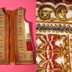 vintage des années 1960 handgemaakt Vilt Kids Dashiki gilet gilet image 1