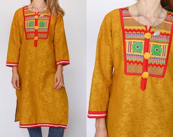 Vintage Indiase geborduurde Hippie tuniek