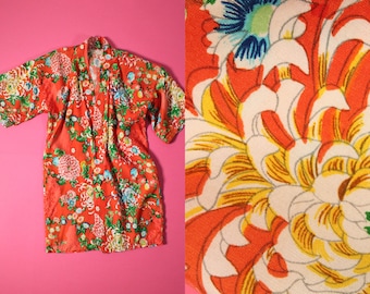 Vintage Kinder Kimono Gewwaad, Kamerjas, Loungewear