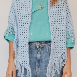 Boho ヴィンテージ jaren 60 omslagsjaal メット フランジェス