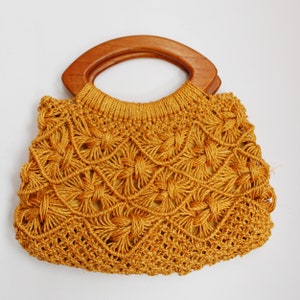Handtas de macramé vintage de los años 60 hechos a mano