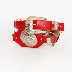 Vintage rode 70s Gaucho riem Western belt
