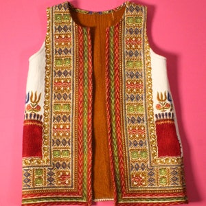 vintage des années 1960 handgemaakt Vilt Kids Dashiki gilet gilet image 2