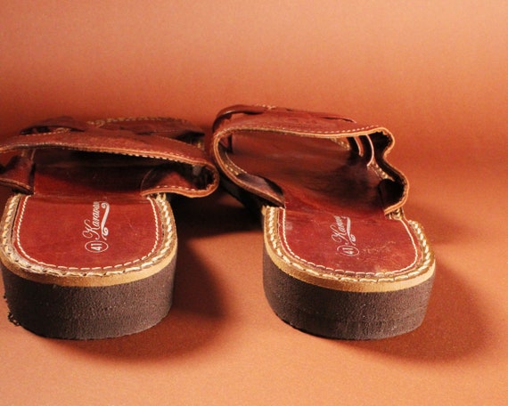 Deadstock Handgemaakte Vintage leren sandalen - image 10