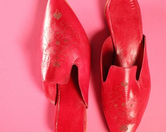Vintage 1970s hecho a mano Deadstock Indiase muiltjes slofjes instappers