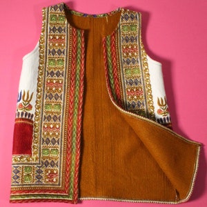 vintage des années 1960 handgemaakt Vilt Kids Dashiki gilet gilet image 3