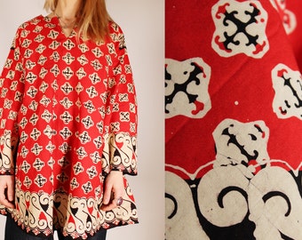 Handgemachte Vintage Batik Hippie tuniek