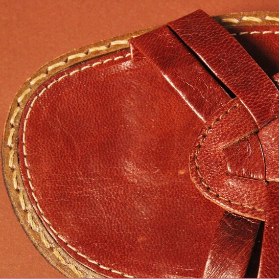 Deadstock Handgemaakte Vintage leren sandalen - image 8