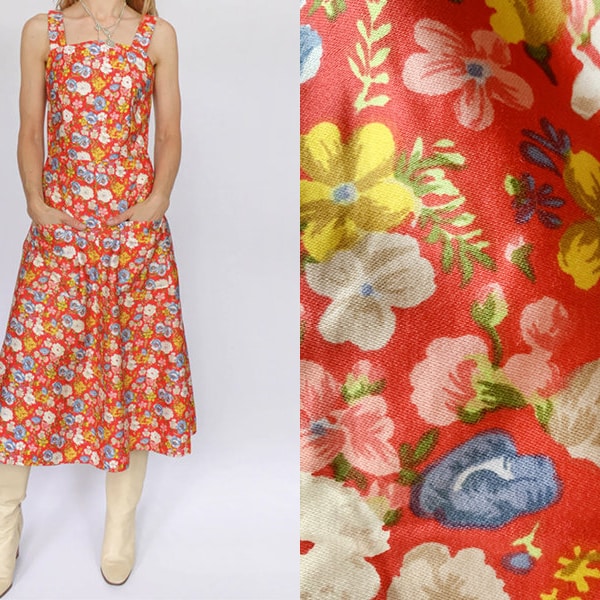 Vintage 1970s jurk met bloemen print