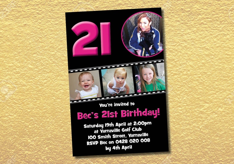 Personalised Diamond Birthday Invitations 18th 21st 30th 40th 60th Invites