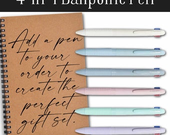 Multi Coloured Bible Journaling Pen | 4-in-1 Ball Point Pen | 0.5mm Fine Point Retractable Pen |  Blue Black Red Green Ink| Comfort Grip Pen