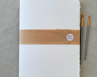 Cotton Paper Watercolor Journal, 300gsm Cold Pressed Deckle Edge, Lay Flat