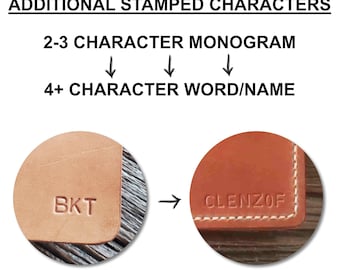 STAMPING UPGRADE: Monogram to Name or Word. Add Stamped Characters.