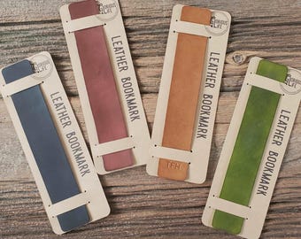 Personalized Leather Bookmark with Initials, Monogrammed Bookmark, Customizable 3rd Anniversary Gift, Pick Your Leather Colour & Initials