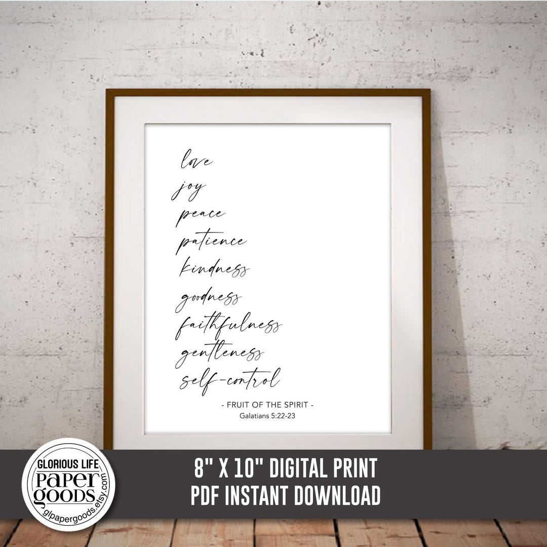 Bible Verse Wall Art: Galations 5-22 Printable Home Decor - Fruit of ...